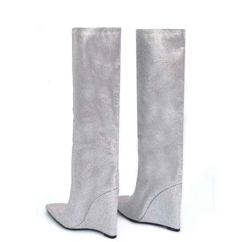 Fashion Rhinestone Sparkle High Stakes Boots