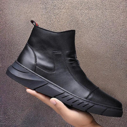 Italian Handmade Genuine Leather Zipper Martin Boots