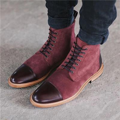 Men's Boots Embroidery Retro Formal Shoes